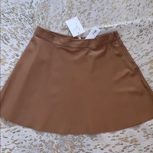 Joie Garnet Leather Skirt Tan -Small